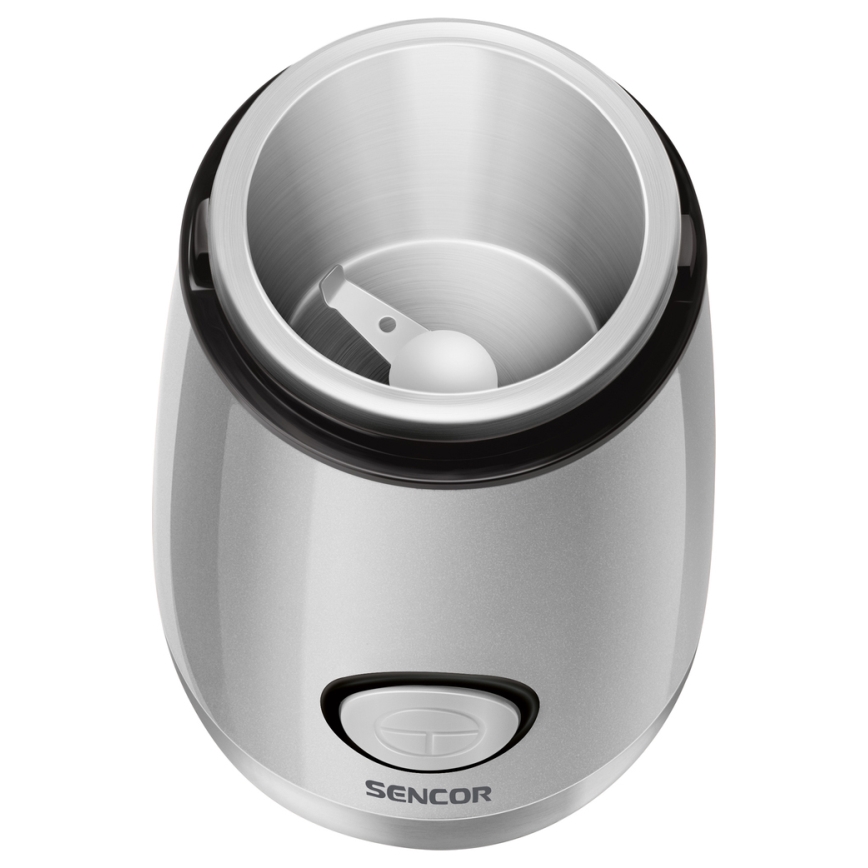 Sencor - Sähköinen kahvipapumylly 60 g 150W/230V valkoinen/mattakromi