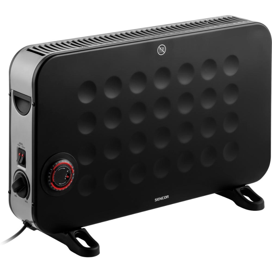 Sencor - Sähköinen konvektorilämmitin 750/1250/2000W/230V termostaatti IP24 musta