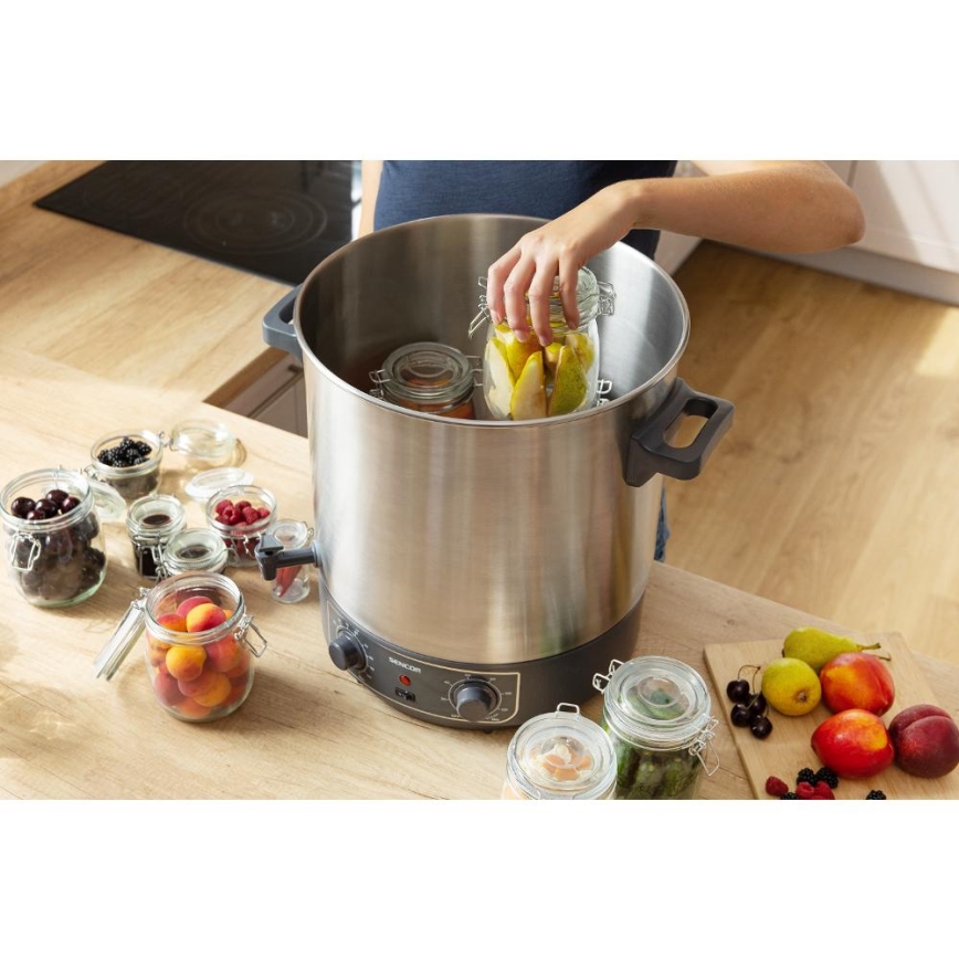 Sencor - Säilöntäkattila 27 l 1800W/230V ruostumaton teräs/harmaa