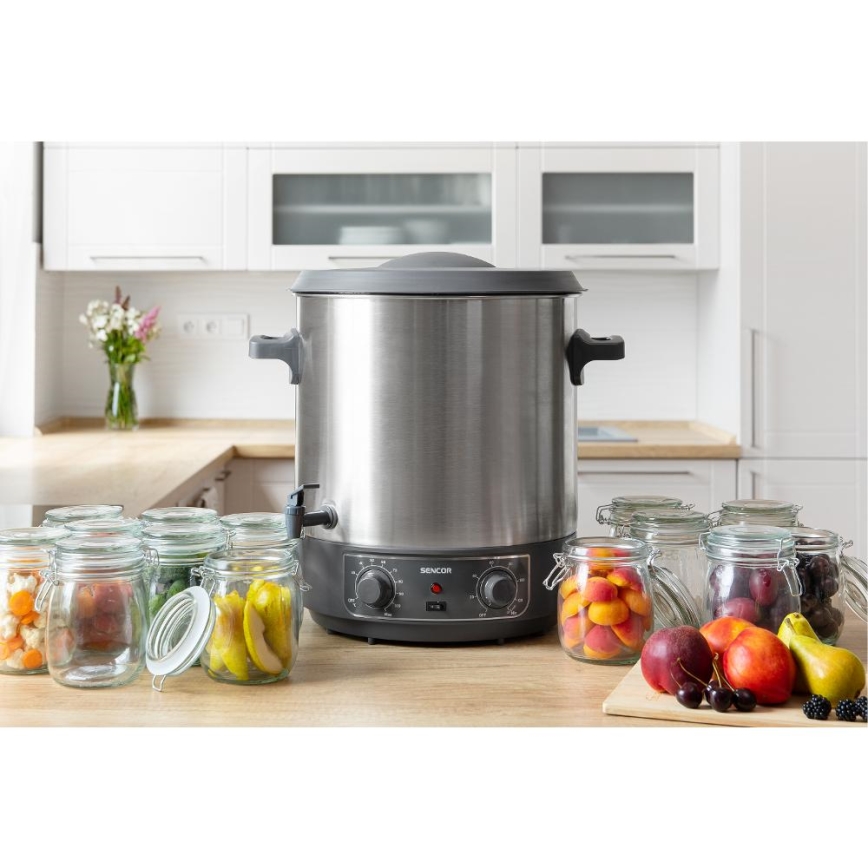 Sencor - Säilöntäkattila 27 l 1800W/230V ruostumaton teräs/harmaa