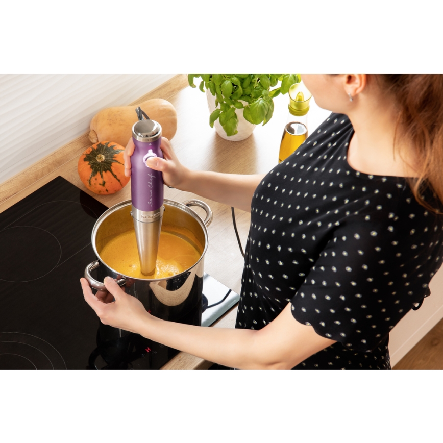 Sencor - sauvasekoitin 4in1 1200W/230V ruostumaton teräs/violetti