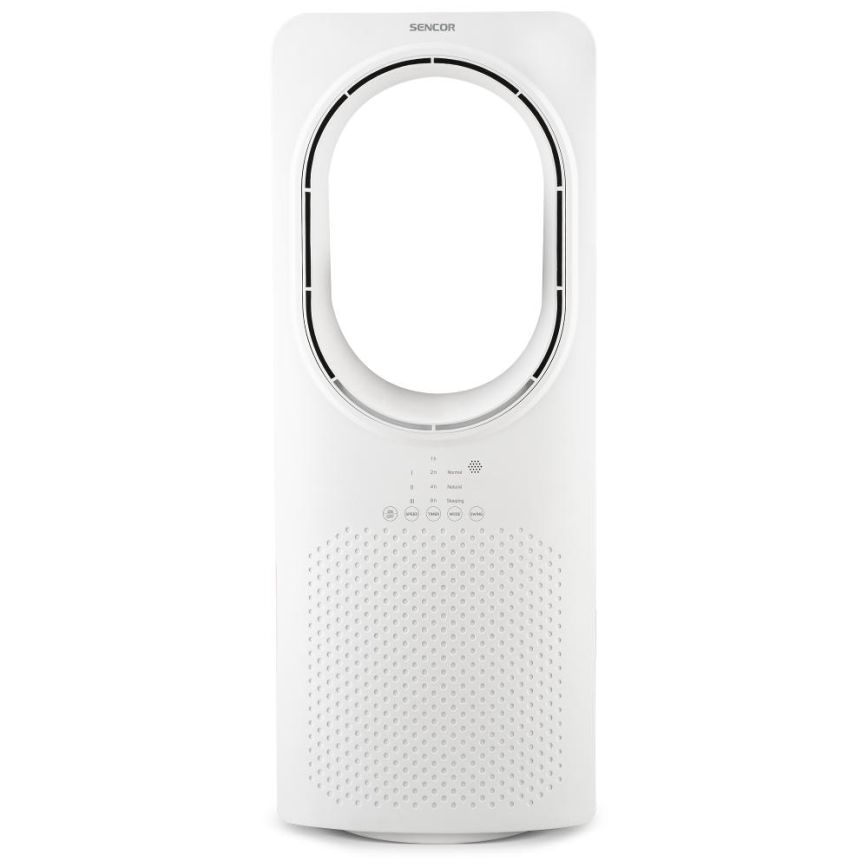 Sencor - Siivetön lattiatuuletin 50W/230V valkoinen + kauko-ohjaus