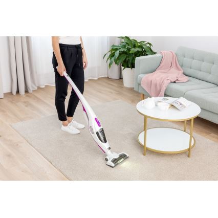 Sencor - Varsi-imuri sähköisellä pyörivällä harjalla 2in1 110W/14,8V 2200 mAh valkoinen