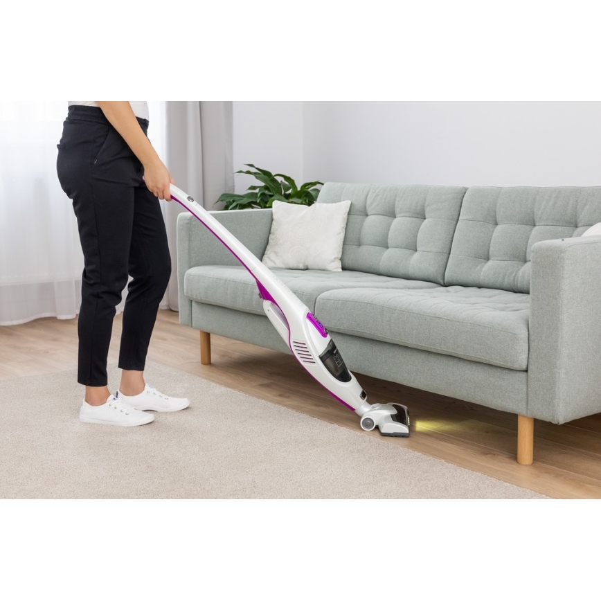 Sencor - Varsi-imuri sähköisellä pyörivällä harjalla 2in1 110W/14,8V 2200 mAh valkoinen