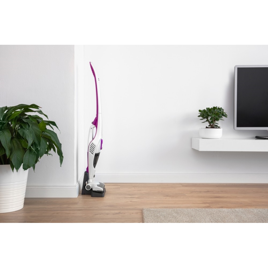 Sencor - Varsi-imuri sähköisellä pyörivällä harjalla 2in1 110W/14,8V 2200 mAh valkoinen