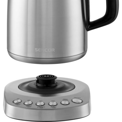 Sencor - Vedenkeitin lämpösäätimellä 1,7 l 2200W/230V ruostumaton teräs