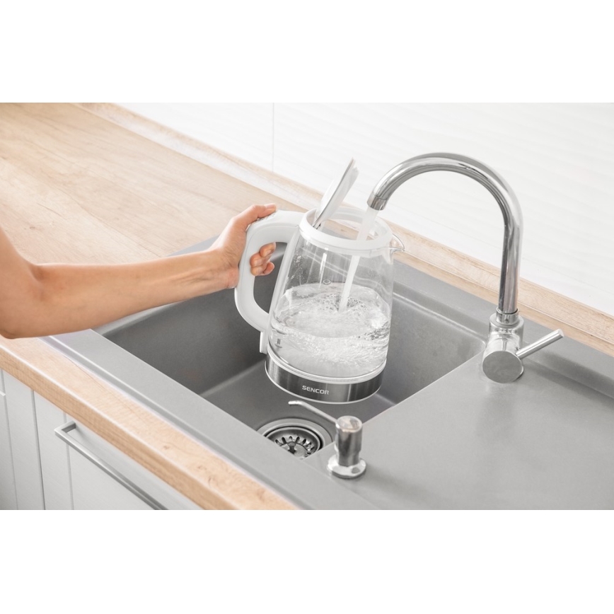 Sencor - Vedenkeitin lämpösäätimellä 2 l 2200W/230V valkoinen
