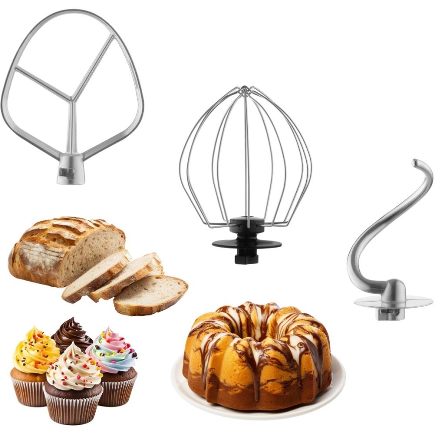 Sencor - Yleiskone ruostumattomalla teräskulholla 1300W/230V valkoinen