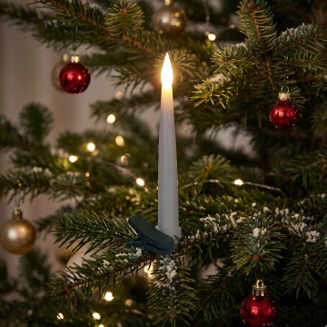 Setti 10 kpl LED himmennettävä joulukoriste LED/1xAAA 15 cm lämpimänvalkoinen kynttilä + kaukosäädin