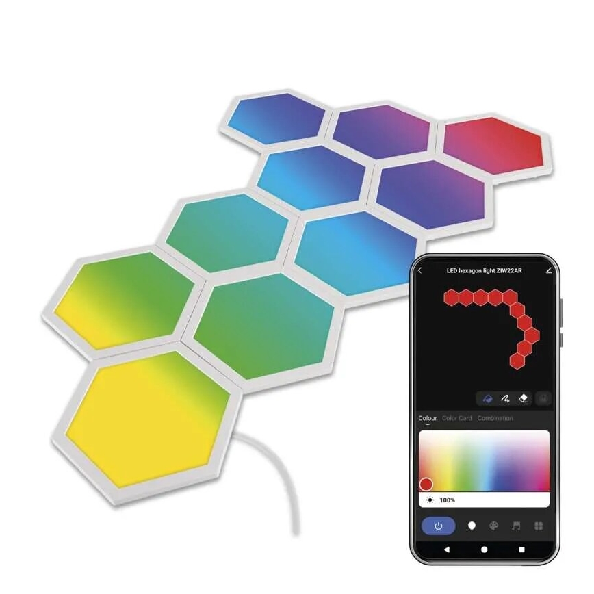 SETTI 10x RGBIC Himmennyspaneeli LED/1,9W/230V Wi-Fi Tuya