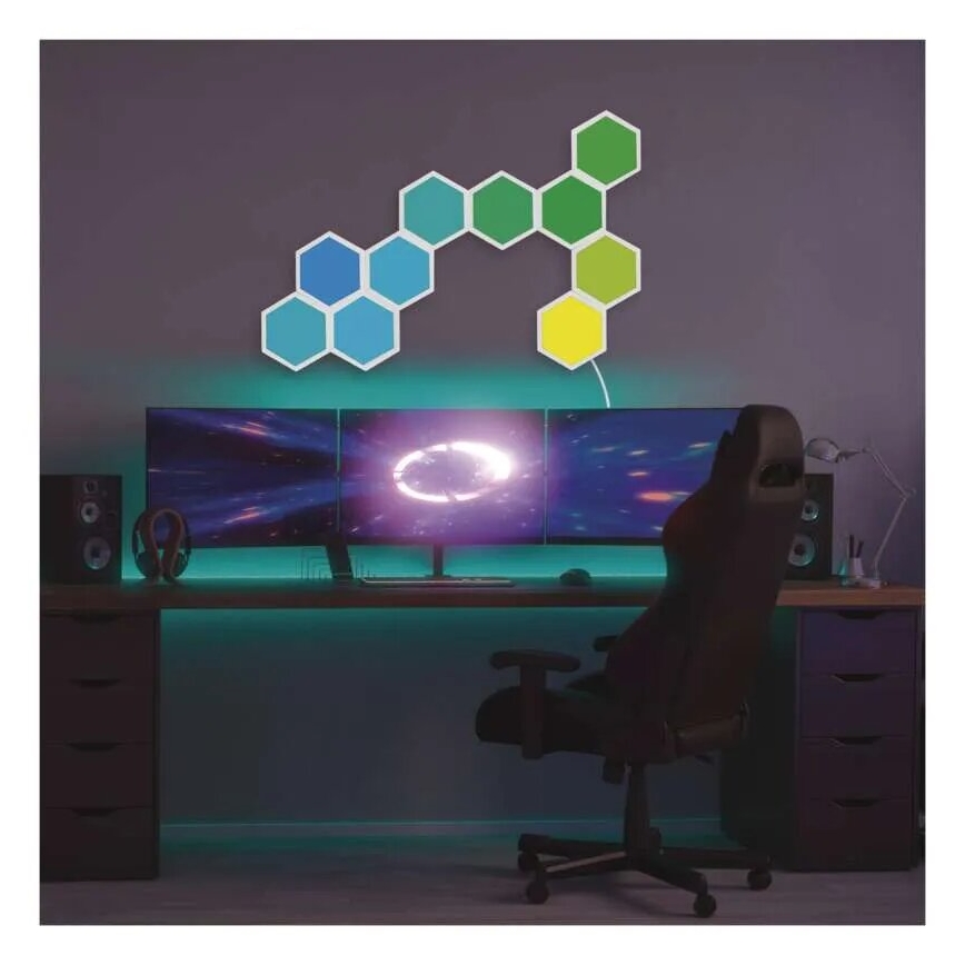 SETTI 10x RGBIC Himmennyspaneeli LED/1,9W/230V Wi-Fi Tuya