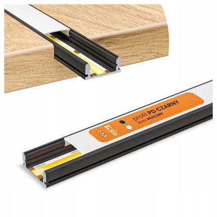 SETTI 1x LED-nauha MYLIVING LIGHTSTRIP LED/22W/230V 5 m + 5x upotettava profiili 1 m musta/valkoinen