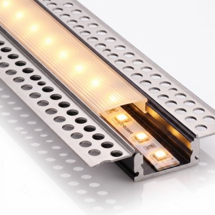 SETTI 1x LED-valonauha MYLIVING LIGHTSTRIP LED/22W/230V 5 m + 5x sisäänrakennettava profiili 1 m hopea/valkoinen