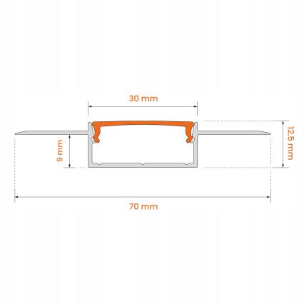 SETTI 1x liiketunnistimella varustettu LED-nauha FLEX LED/3,6W/4xAA 2 m + 2x upotettava profiili 1 m hopea/valkoinen