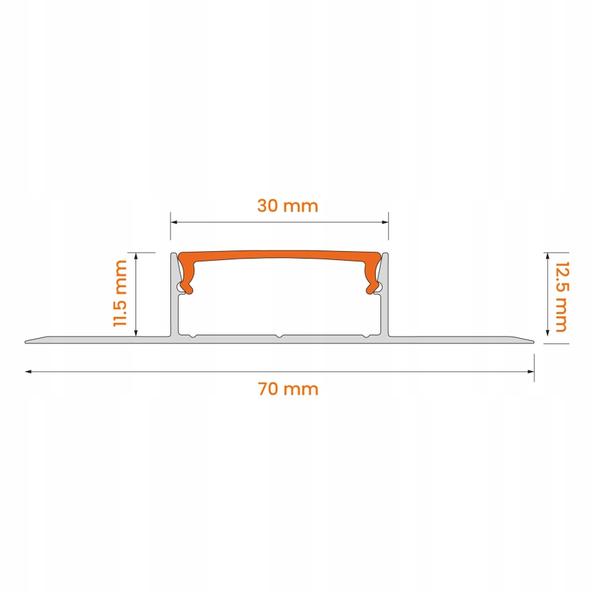SETTI 1x LED-nauha MYLIVING LIGHTSTRIP LED/22W/230V 5 m + 5x upotettava profiili 1 m hopea/valkoinen