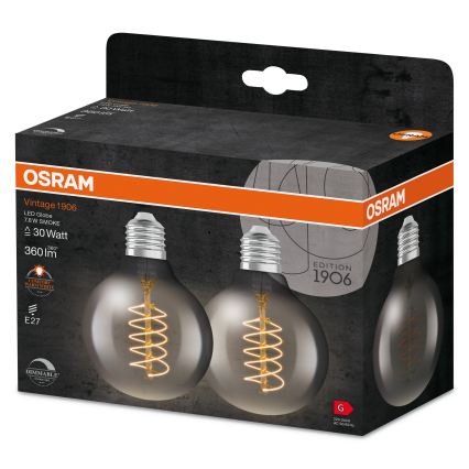 SETTI 2 kpl himmennettäviä LED-filamenttilamppuja E27/7,8W/230V 1800K - Osram