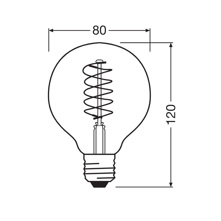 SETTI 2 kpl himmennettäviä LED-filamenttilamppuja E27/7,8W/230V 1800K - Osram