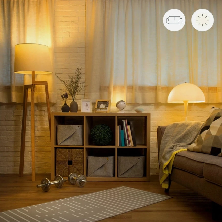Setti 2 kpl himmennettäviä LED-lamppuja A60 E27/9W/230V 2700K Wi‑Fi + kaukosäädin - WiZ