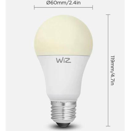 Setti 2 kpl himmennettäviä LED-lamppuja A60 E27/9W/230V 2700K Wi‑Fi + kaukosäädin - WiZ
