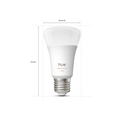 Setti 2x himmennettäviä Philips Hue WHITE AND COLOR AMBIANCE LED-lamppuja E27/8,1W/230V 1000-20000K