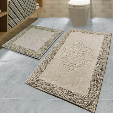 SETTI 2 kpl Kylpyhuoneen matto PIANTE 60/100 cm ruskea