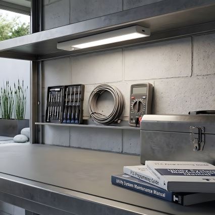 Setti 2 kpl ladattavia LED-huonekalavalaisimia liike- ja hämärätunnistimella VIRO LED/1W/3,7V 800 mAh 3000/4000/6500K 20 cm valkoinen
