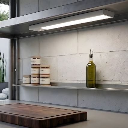 SARJA 2x ladattavaa LED-huonekalavalaisinta liiketunnistimella ja hämäräkytkimellä VIRO LED/1,2W/3,7V 800 mAh 3000/4000/6500K 30 cm valkoinen
