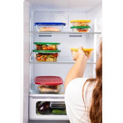 Setti 2 kpl lasisia ruokasäilytysastioita PYREX 1,2/2,5 l