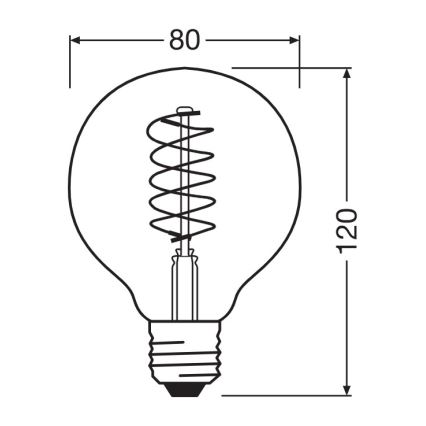 Setti 2 kpl LED-himmennettävä lamppu VINTAGE FILAMENT E27/4,8W/230V 2200K - Osram