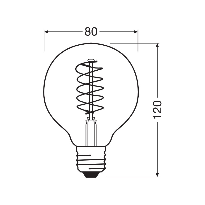 Setti 2 kpl LED-himmennettävä lamppu VINTAGE FILAMENT E27/4,8W/230V 2200K - Osram