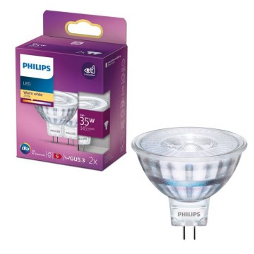 Setti 2 kpl Philips LED-lamppuja GU5,3/MR16/5W/12V 2700K