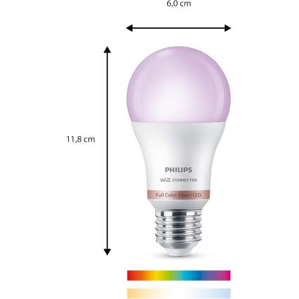SETTI 2x Philips SMART A60 E27 himmennettävä RGB-LED-lamppu 12,5W/230V 2200-6500K