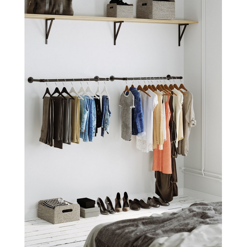 Setti, 2 kpl seinäkiinnitteisiä henkaritelineitä LINEA, musta