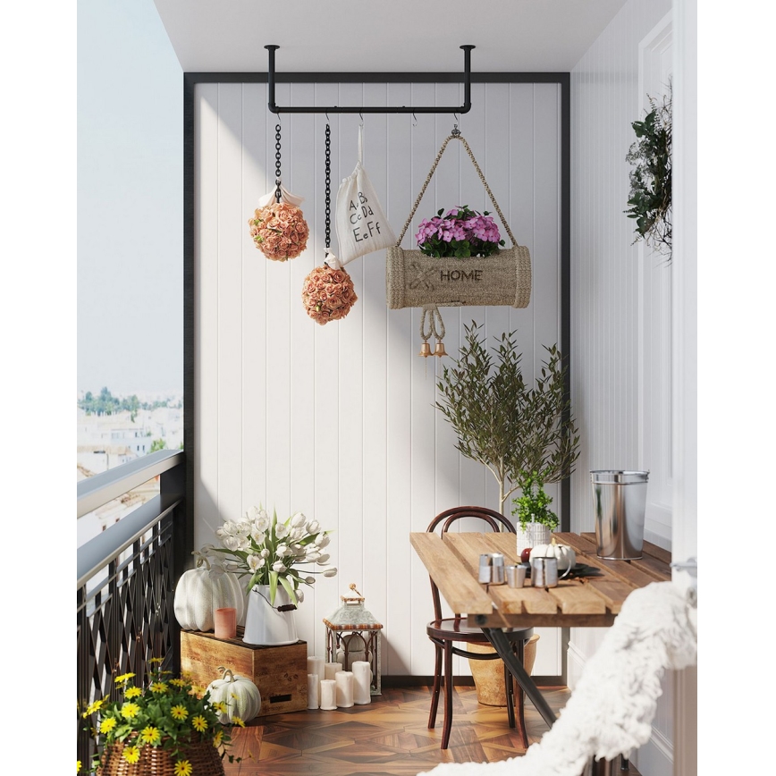 Setti, 2 kpl seinäkiinnitteisiä henkaritelineitä LINEA, musta