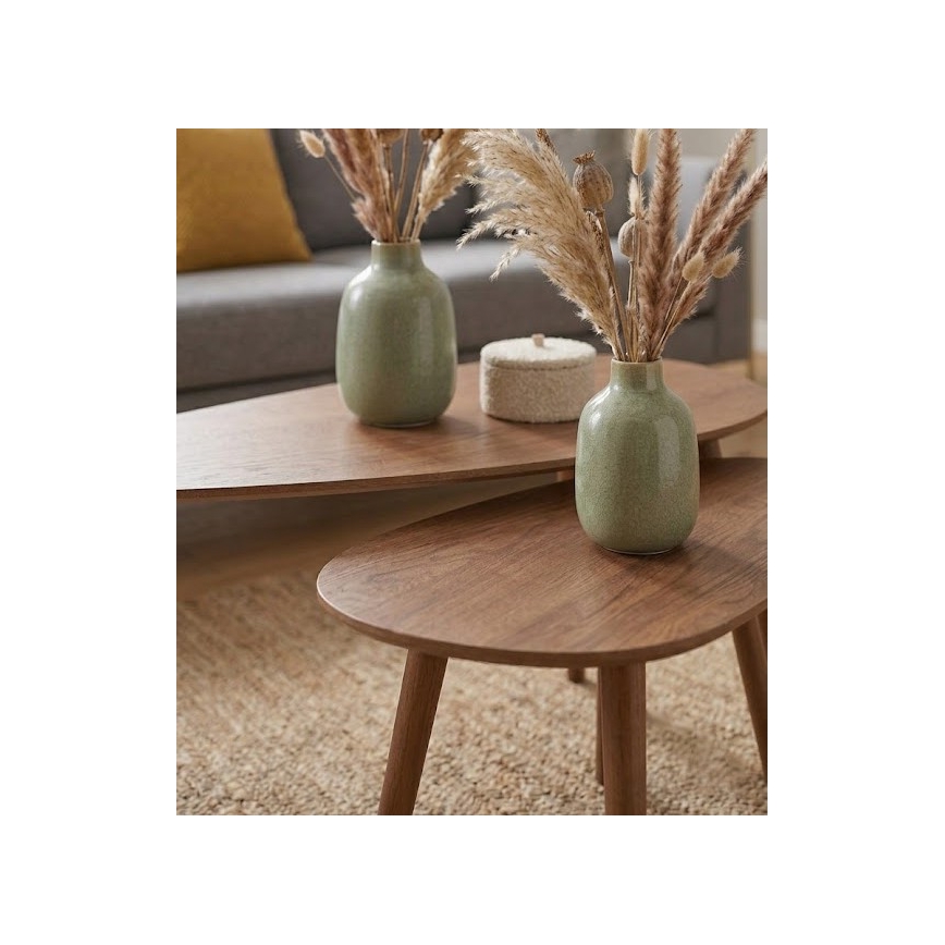 Setti 2 kpl SOLE-sohvapöydät 60/80x30/40 cm pähkinä