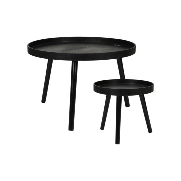 SETTI 2 kpl VERDE-sohvapöytiä Ø 60/38 cm, musta