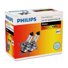 SETTI 2x Autopolttimo Philips VISION 12342PRC2 H4 P43t-38/60W/55W/12V