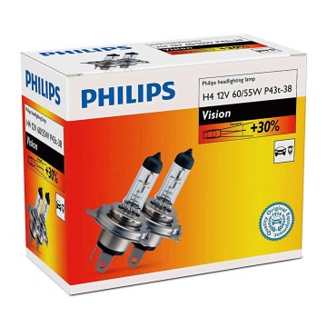 SETTI 2x Autopolttimo Philips VISION 12342PRC2 H4 P43t-38/60W/55W/12V