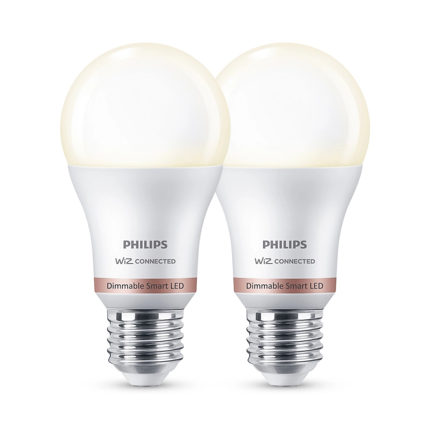 SETTI 2x Himmennettävä LED-polttimo Philips A60 E27/8W/230V Wi-Fi