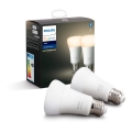 SETTI 2x Himmennettävä LED-polttimo Philips Hue VALKOINEN E27/9W/230V 2700K