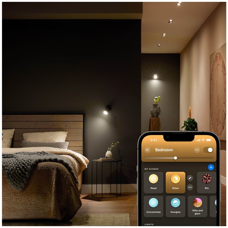 SETTI 2x Himmennettävä LED-polttimo Philips Hue White Ambiance GU5,3/MR16/5,1W/12V 2200-6500K