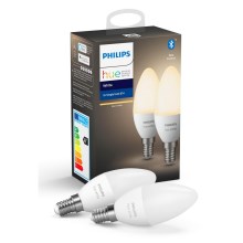 SETTI 2x Himmennettävä LED-polttimo Philips Hue WHITE E14/5,5W/230V 2700K