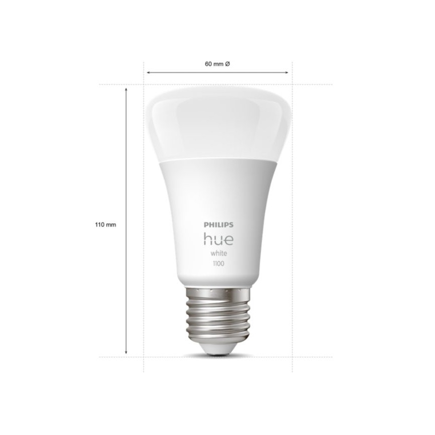 SETTI 2x Himmennettävä LED-polttimo Philips Hue WHITE E27/9,5W/230V 2700K