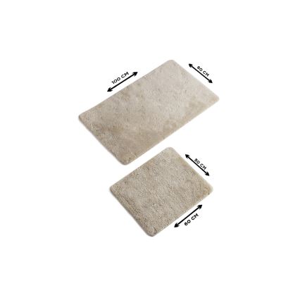 SETTI 2x Kylpyhuoneen matto 60x100 cm beige