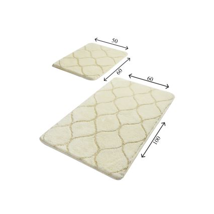 SETTI 2 kpl Kylpyhuoneen matto INFINITY 60/100 cm beige
