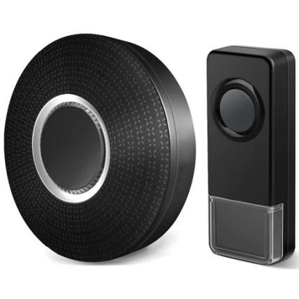 SETTI 2x Langaton pistokeovikello 230V 1xA23 IP55 musta