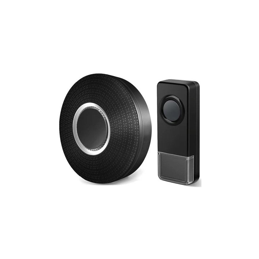 SETTI 2x Langaton pistokeovikello 230V 1xA23 IP55 musta