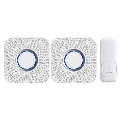 SETTI 2x Langaton pistokeovikello kineettinen 230V valkoinen