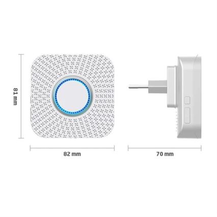 SETTI 2x Langaton pistokeovikello kineettinen 230V valkoinen