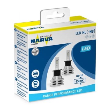 SETTI 2x LED Autopolttimo H3 PK22s/19W/12V 6500K - Narva 18058RPNVAX2